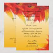 Herfst rode bladeren, uitnodiging voor het huwelij (Voorkant / Achterkant)