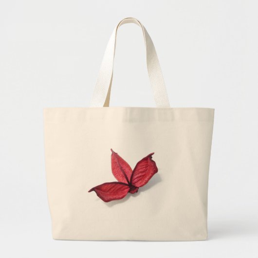 Herfst Rode Bloem Grote Tote Bag (Voorkant)