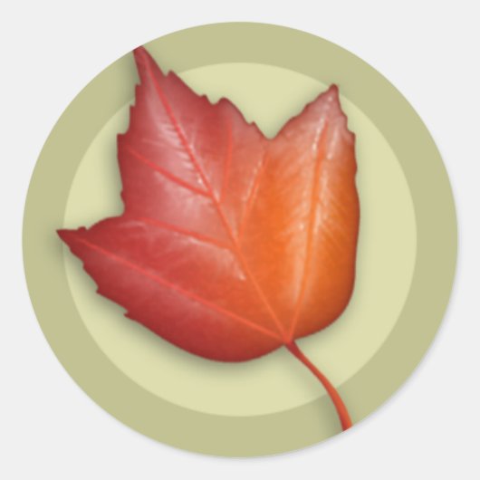 Herfst Rode esdoornblad ronde Sticker (Voorkant)