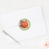 Herfst Rode esdoornblad ronde Sticker (Envelop)