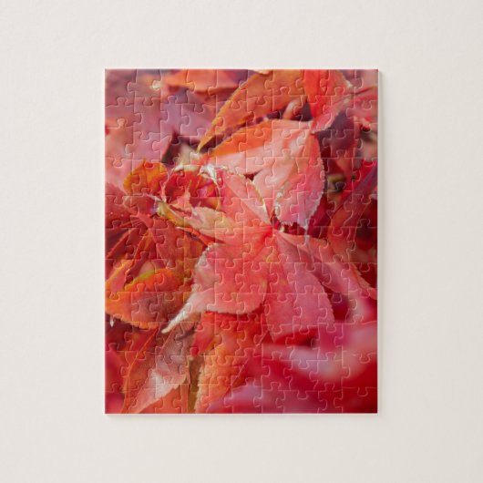 Herfst Rode Esdoornbladeren Legpuzzel (Verticaal)