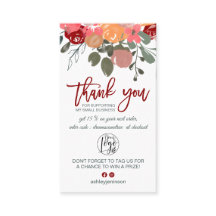 Herfst rode florale waterverf logo dank u