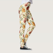 Herfst Rode Gele Roze Bloemen Leggings (Rechts)