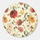 Herfst Rode Gele Roze Bloemen Magneet (Voorkant)