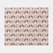 Herfst Rode Vos Folk Art Fleece Deken (Voorkant (Horizontaal))