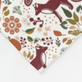 Herfst Rode Vos Folk Art Fleece Deken (Hoek)