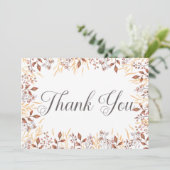 Herfst Roest & Bruin Boho Moderne Bruiloft Bedankkaart (Staand voorkant)