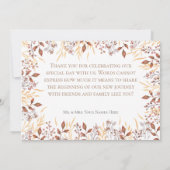 Herfst Roest & Bruin Boho Moderne Bruiloft Bedankkaart (Achterkant)