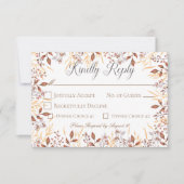 Herfst Roest & Bruin Boho Moderne Bruiloft RSVP Kaartje (Voorkant)