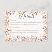 Herfst Roest & Bruin Boho Moderne Details Bruiloft Informatiekaartje (Voorkant)