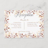 Herfst Roest & Bruin Boho Moderne Receptie Bruilof Informatiekaartje (Voorkant)