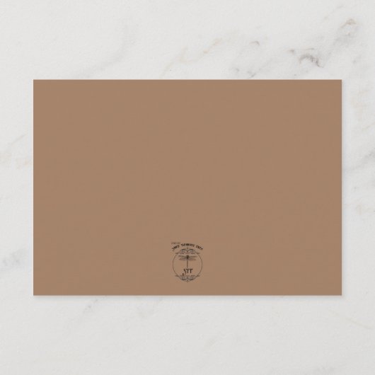 Herfst Roest & Bruin Boho Moderne Receptie Bruilof Informatiekaartje (Achterkant)