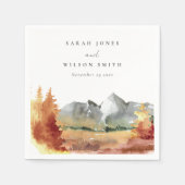 Herfst Roest Oranje Berg Bomen Gebladerte Trouw  Servet (Voorkant)