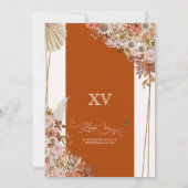 Herfst Roest Oranje Bladeren Quinceanera Uitnodigi Kaart (Achterkant)