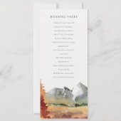 Herfst Roest Sinaasappel Bergbomen Trouwprogramma Kaart (Achterkant)