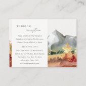 Herfst Roest Sinaasappel Bergbomen Trouwreceptie Informatiekaartje (Voorkant)