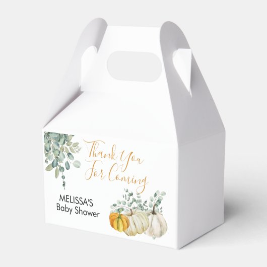 Herfst Roest Sinaasappel Wit Pompoen Groen Dank u Bedankdoosjes (Voorkant Zijde)