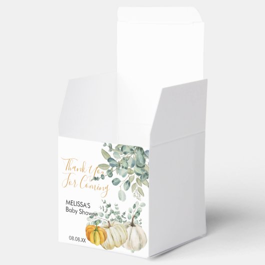 Herfst Roest Sinaasappel Wit Pompoen Groen Dank u Bedankdoosjes (Geopend)