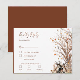Herfst Roestiek Herten Bruiloft Collectie RSVP Kaartje