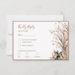 Herfst Roestiek Herten Bruiloft Collectie RSVP Kaartje
