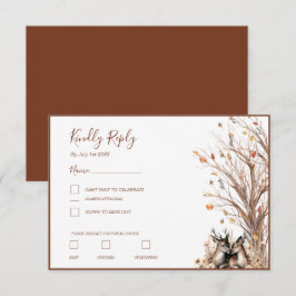 Herfst Roestiek Herten Bruiloft Collectie RSVP Kaartje