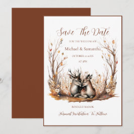 Herfst Roestiek Herten Bruiloft Collectie Save The Date
