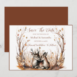 Herfst Roestiek Herten Bruiloft Collectie Save The Date