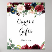 Herfst Roestieke Calligrafie Kaarten en Cadeaus Bo Poster (Voorkant)