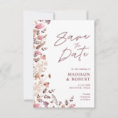 Herfst Roestig Boho Chic Wilde Bloem Foto Bruiloft Save The Date (Voorkant)