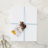 Herfst roestig bordeauxrood bloemig babyshower bed cadeaulabel (Met Touw)