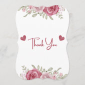 Herfst Roestig Bourgondië Calligrafie Platte Trouw Kaart (Voorkant)