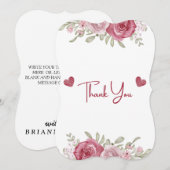 Herfst Roestig Bourgondië Kalligrafie Platte Trouw Kaart (Voorkant / Achterkant)