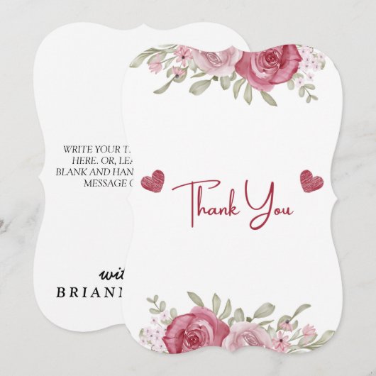 Herfst Roestig Bourgondië Kalligrafie Platte Trouw Kaart (Voorkant / Achterkant)