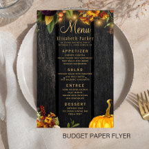 Herfst roestig houten trouwmenu