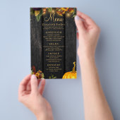 Herfst roestig houten trouwmenu flyer (Hand)