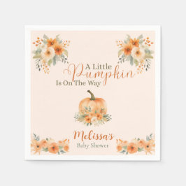 Herfst Roestig Oranje Pompoen Baby Shower Servet