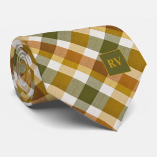 Herfst Roestig Oranje Rut Herfst Monogram Stropdas