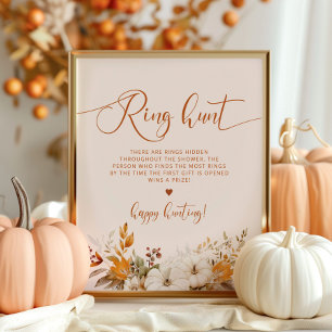 Herfst roestig ring jacht bruidsfeest spel poster