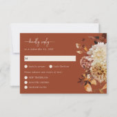 Herfst Roestige Bladeren Terracotta RSVP Kaart (Voorkant)