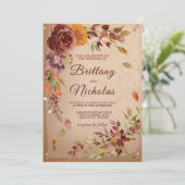 Herfst Roestige Bloei Bourgondië Blush Herfst Brui Kaart (Staand voorkant)