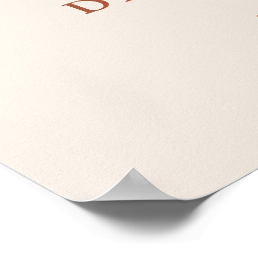 Herfst Roestige Bloem Bruiloft Welkom Bord Poster (Hoek)