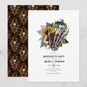 Herfst Roestige Bloem Gothic Bachelorette Feest Kaart (Voorkant / Achterkant)