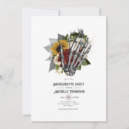 Herfst Roestige Bloem Gothic Bachelorette Feest Kaart