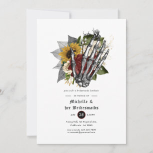 Herfst Roestige Bloem Gothic Bruidsmeisjes Lunch Kaart
