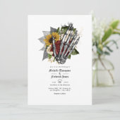 Herfst Roestige Bloem Gothic Trouw QR Code Kaart (Staand voorkant)