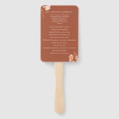 Herfst Roestige Bloemige Trouwprogramma Handwaaier (Achterkant)