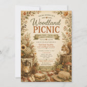 Herfst Roestige Oogst Bos Picknick Kaart (Voorkant)