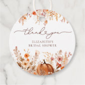 Herfst Roestige Pompoen Bruidsdiner Bedankt Bedankjes Labels (Voorkant)