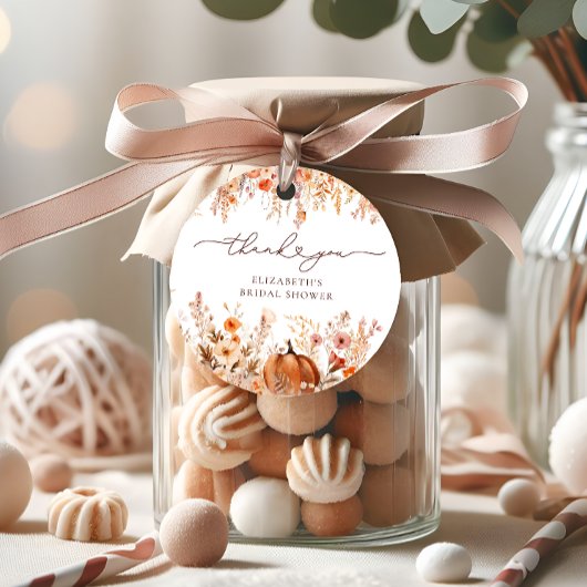Herfst Roestige Pompoen Bruidsdiner Bedankt Bedankjes Labels