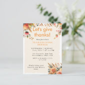 Herfst Roestige Pompoen Thanksgiving Uitnodiging (Staand voorkant)